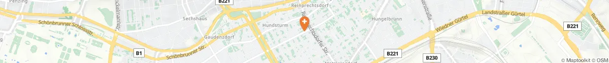 Kartendarstellung des Standorts für Apotheke Zum Einsiedler in 1050 Wien